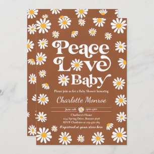 Daisy Baby Shower Bohemian Peace Love Baby Shower  Invitation