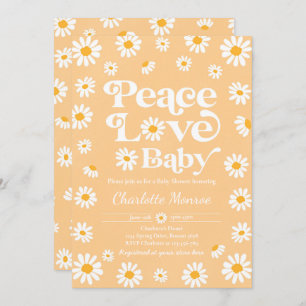 Daisy Baby Shower Bohemian Peace Love Baby Shower  Invitation