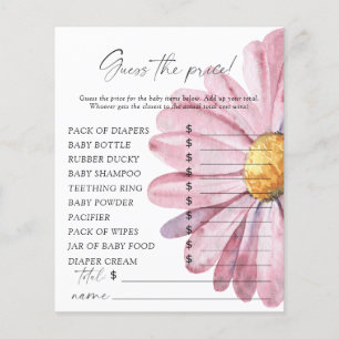 Daisy baby shower - Guess the price Game