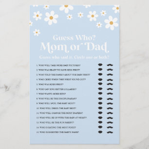 Daisy Baby Shower Guess Who Game Flyer