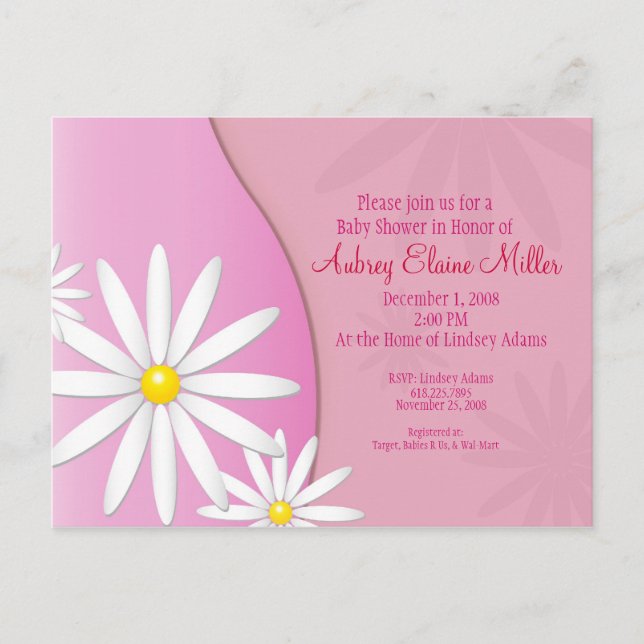 Daisy Baby Shower Invitation (Front)