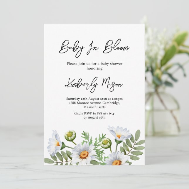 Daisy Baby Shower Invitation (Standing Front)