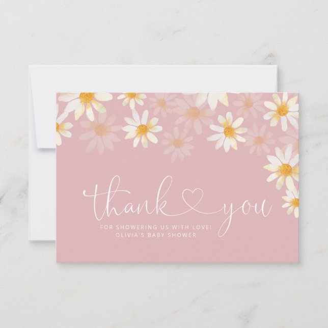 Daisy Baby Shower Thank You Card (Front)