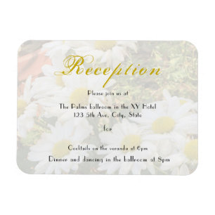 Daisy Background Flowing Yellow and Grey Wedding Magnet