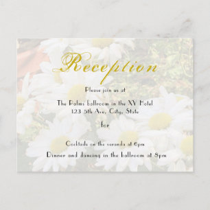 Daisy Background Flowing Yellow and Grey Wedding Postcard