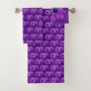 Daisy Bath Sets Blue Purple Daisy Bath Towel Set