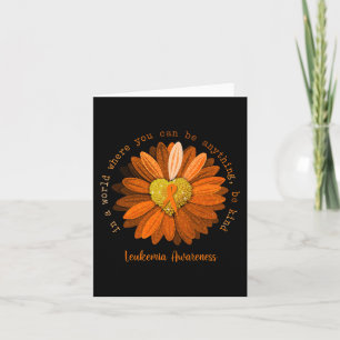 Daisy Be Kind Leukaemia Awareness Orange Ribbon  Card