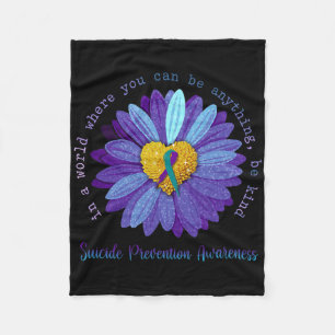Daisy Be Kind Suicide Prevention Awareness Teal An Fleece Blanket