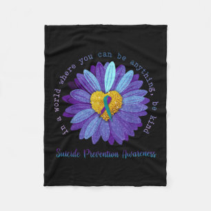 Daisy Be Kind Suicide Prevention Awareness Teal An Fleece Blanket