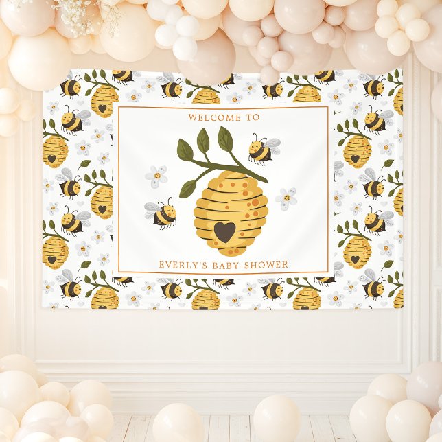 Daisy Beehive Bumblebee Bee Baby Shower Banner (Creator Uploaded)
