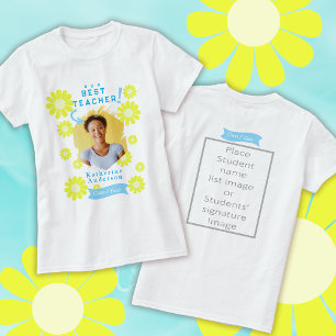 Daisy Best Teacher Photo White T-Shirt