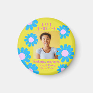 Daisy Best Teacher Photo Yellow  Magnet