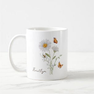 Daisy Birth Month Flower Coffee Mug