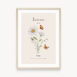 Daisy Birth Month Flower Poster<br><div class="desc">This Daisy birth flower watercolour illustration will make a special personalised birthday gift,  or a lovely present for Mother's Day,  Christmas or a newborn baby.</div>