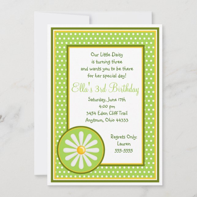 Daisy Birthday Invitations (Front)