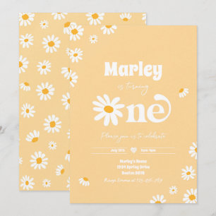 Daisy Birthday Party Bohemian Floral 1st Birthday  Invitation