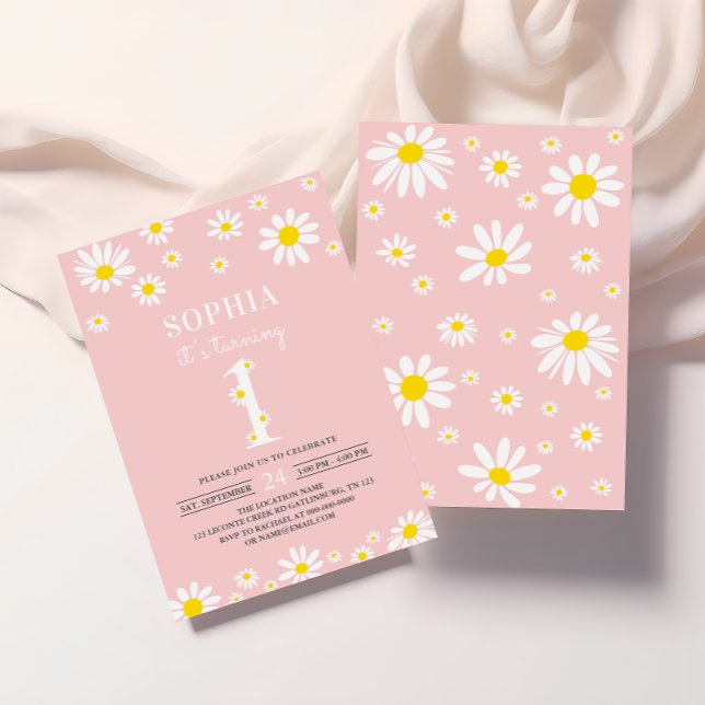 Daisy Birthday Party Bohmian 1st Birthday Invitation (Creator Uploaded)