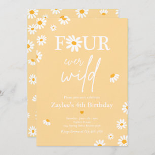 Daisy Birthday Party Bohmian Four Ever Wild Invitation