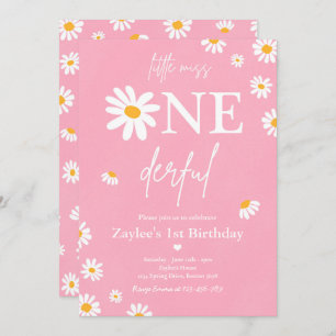 Daisy Birthday Party Bohmian Little Miss Onederful Invitation