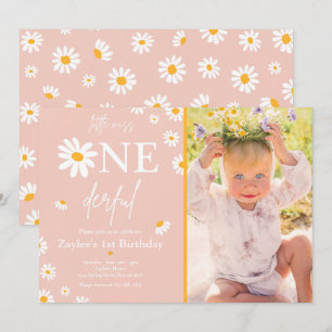 Daisy Birthday Party Bohmian Little Miss Onederful Invitation