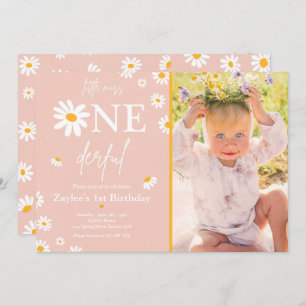 Daisy Birthday Party Bohmian Little Miss Onederful Invitation