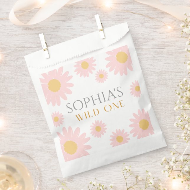 Daisy Birthday Party Bohmian Wild One 1st Birthday Favour Bag (Clipped)