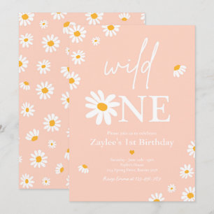 Daisy Birthday Party Bohmian Wild One 1st Birthday Invitation