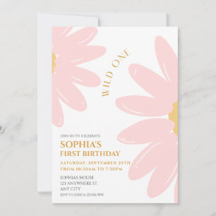 Daisy Birthday Party Bohmian Wild One 1st Birthday Invitation