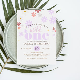 Daisy Birthday Party Boho Wild One 1st Birthday Invitation
