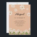 Daisy Birthday Party Invitation<br><div class="desc">Cute girl's birthday party invitation featuring illustration of daisy flowers.</div>