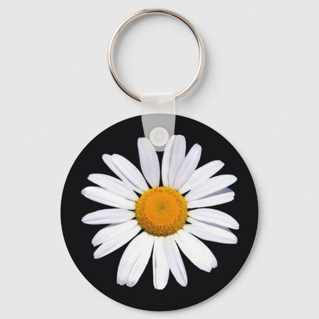 Daisy Black basic button key chain (Front)