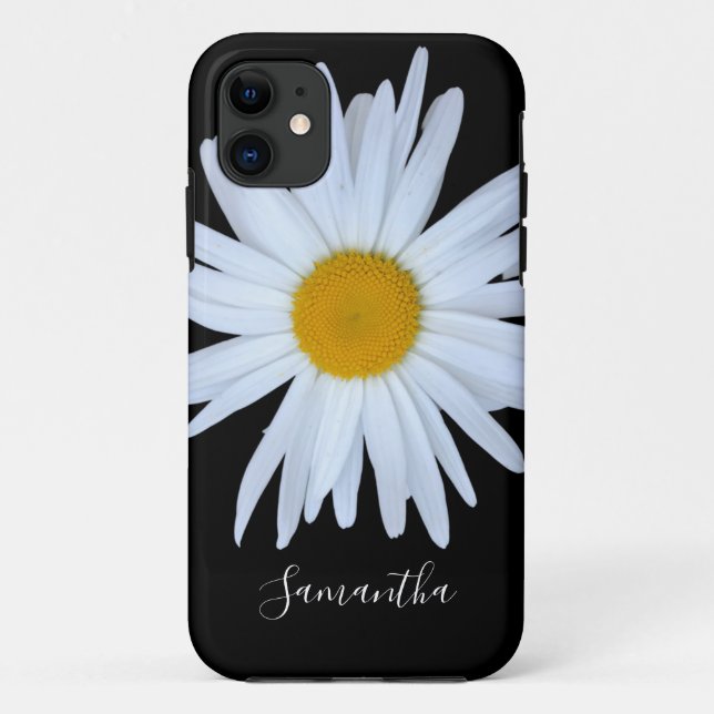 Daisy Black White Script Case-Mate iPhone Case (Back)
