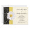 Daisy Black Yellow, Ivory Wedding Invitation