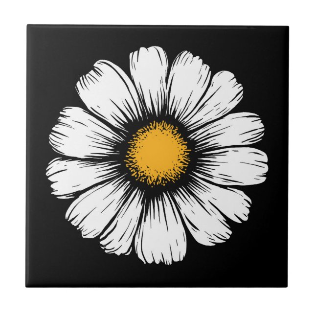 Daisy Bloom Ceramic Tile (Front)