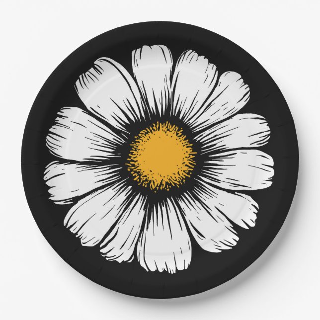 Daisy Bloom Paper Plate (Front)