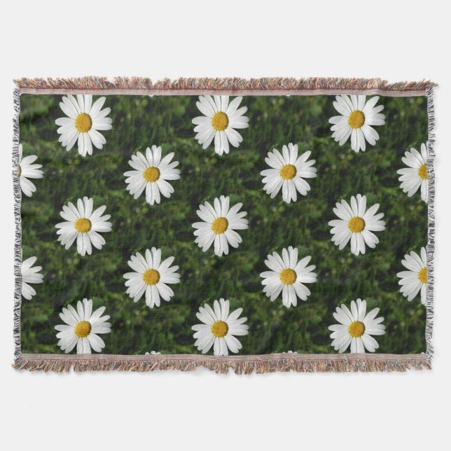 Daisy Bloom seamless pattern + your ideas Throw Blanket (Front)