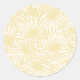 Daisy Blooms - Buttercream Classic Round Sticker
