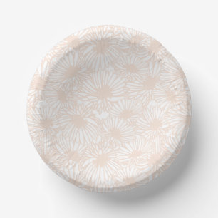 Daisy Blooms - Pale Peach Paper Plate