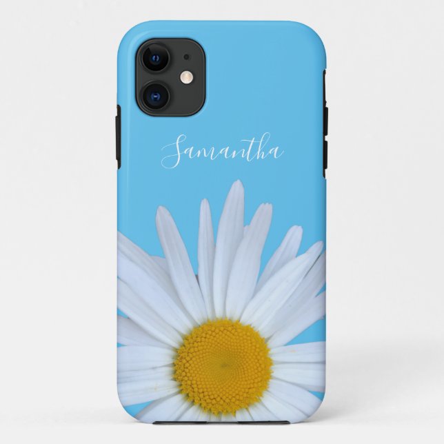 Daisy Blue Elegant White Script Case-Mate iPhone C Case (Back)