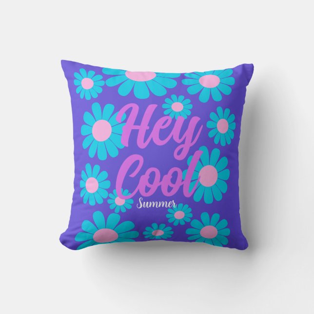 Daisy Blue Lilac Cushion (Front)