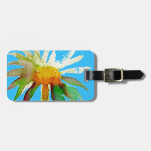 Daisy Blue Modern Art flower Luggage Tag