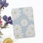 Daisy Blue Sky Springtime Daisies iPad Air Cover<br><div class="desc">If you're a fan of springtime and daisies - then this is the iPad case you have been looking for. A delicate pale sky blue with bold bright white daisy flowers. Add your name, pop it in your basket - wait for delivery and voila springtime and daisies just for you...</div>