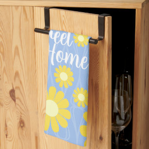 Daisy Blue Yellow Sweet Home Tea Towel