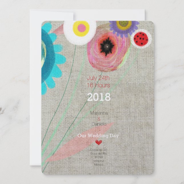 Daisy Boho Chic Invitation (Front)