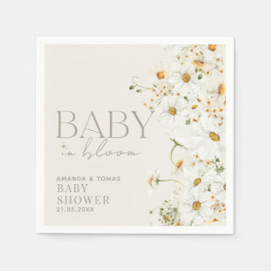 Daisy Boho Wildflower Baby in Bloom Shower Napkin
