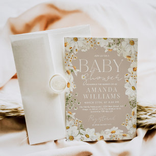 Daisy Boho Wildflower Baby Shower Invitation
