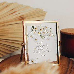 Daisy Boho Wildflower Modern Bridal Welcome Poster