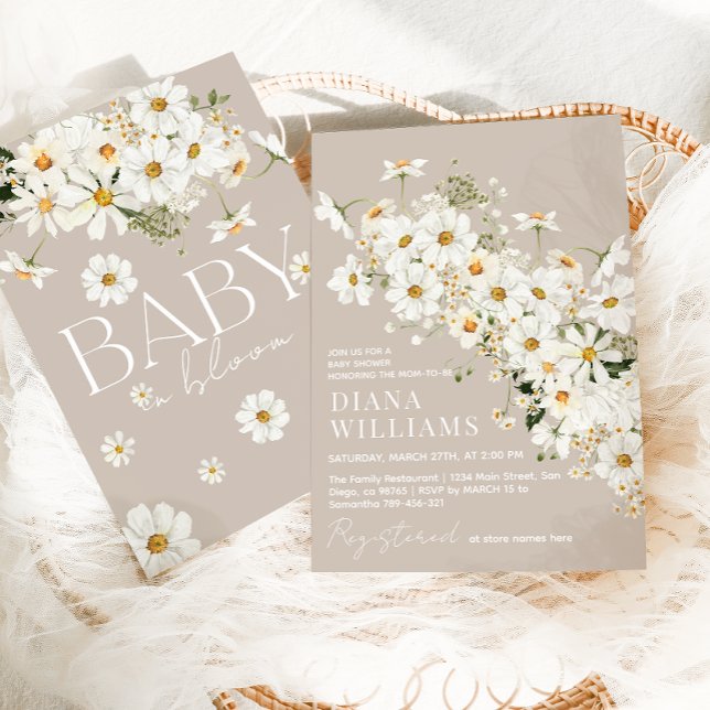 Daisy Boho Wildflower Rustic Baby Shower Invitation (Creator Uploaded)