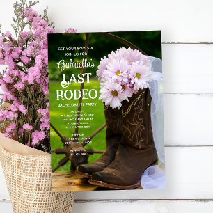 Daisy Boots Last Rodeo Western Bachelorette Party Invitation