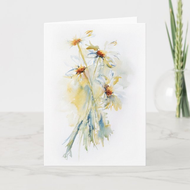 Daisy Bouquet -  Fine Art Greetings Card (Front)